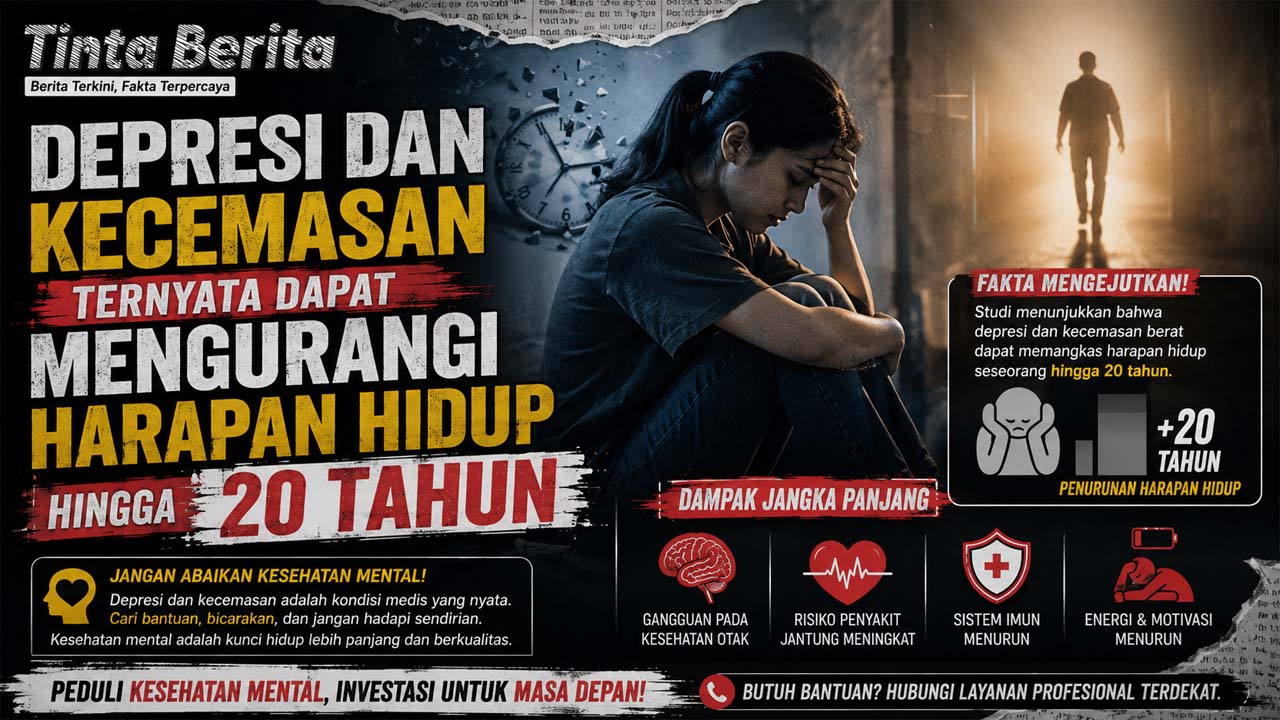 Depresi dan Kecemasan Ternyata Dapat Mengurangi Harapan Hidup hingga 20 Tahun