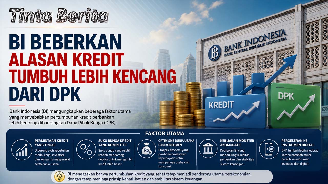 BI Ungkap Alasan Pertumbuhan Kredit Lebih Kencang dari DPK