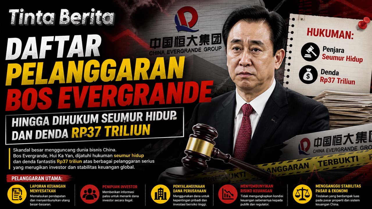 Daftar Pelanggaran Bos Evergrande hingga Dihukum Seumur Hidup dan Denda Rp37 Triliun