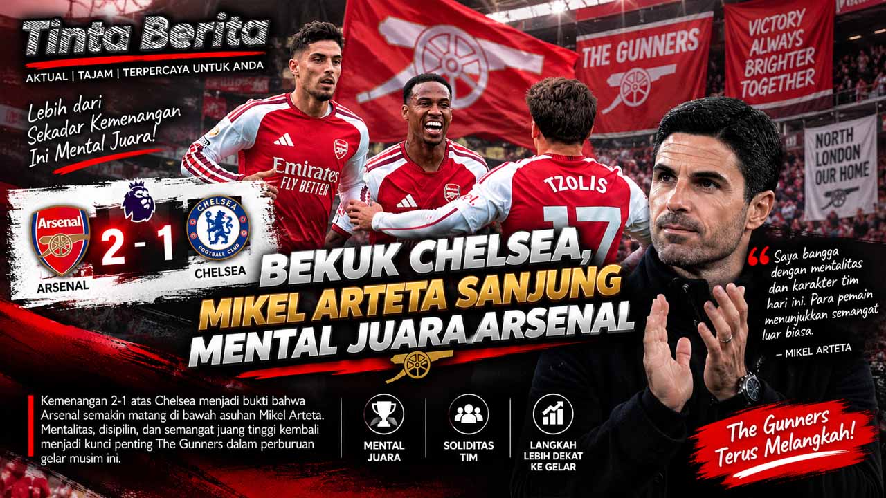 Arsenal Kalahkan Chelsea, Arteta Puji Mental Juara The Gunners